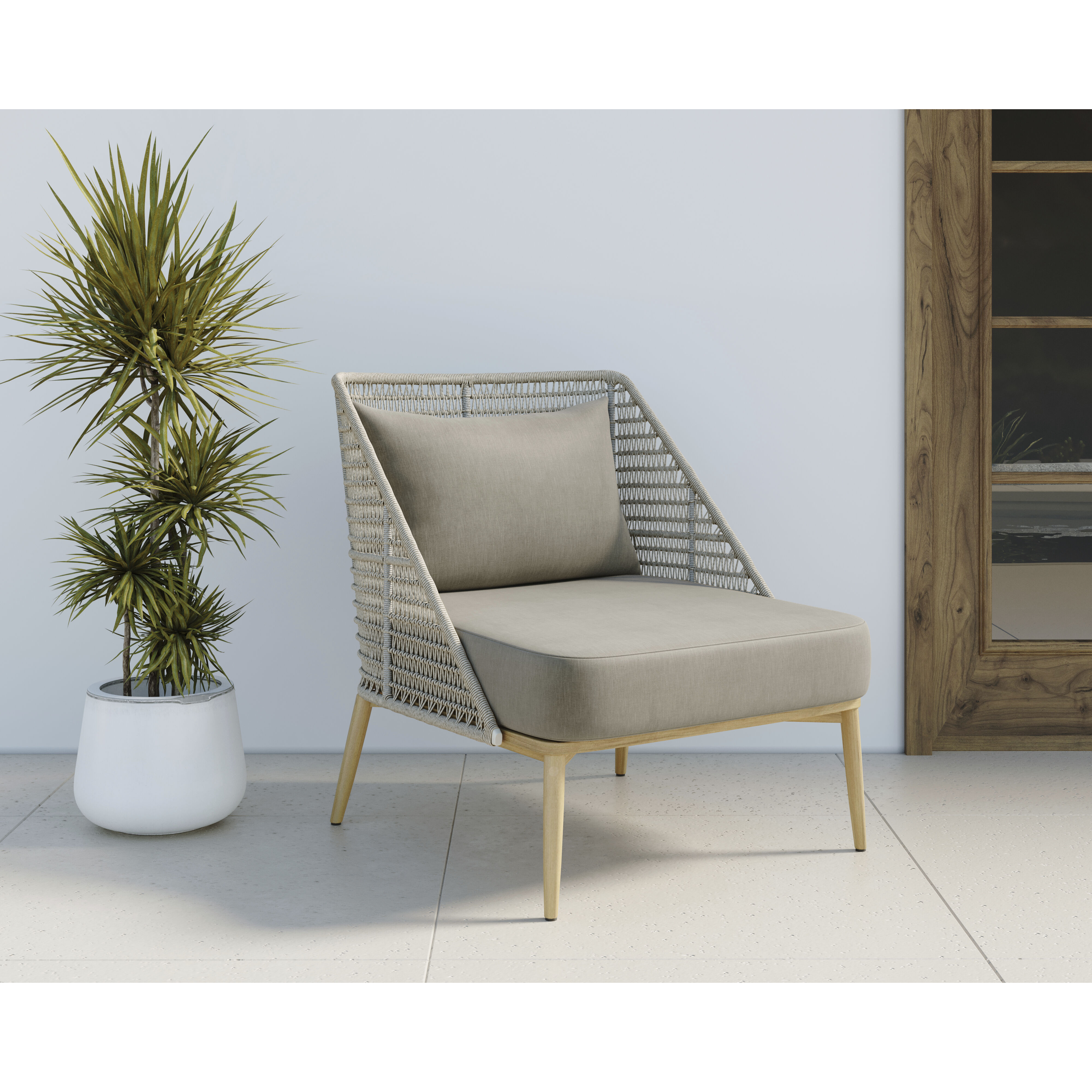 Andria Palazzo Taupe Outdoor Lounge Chair